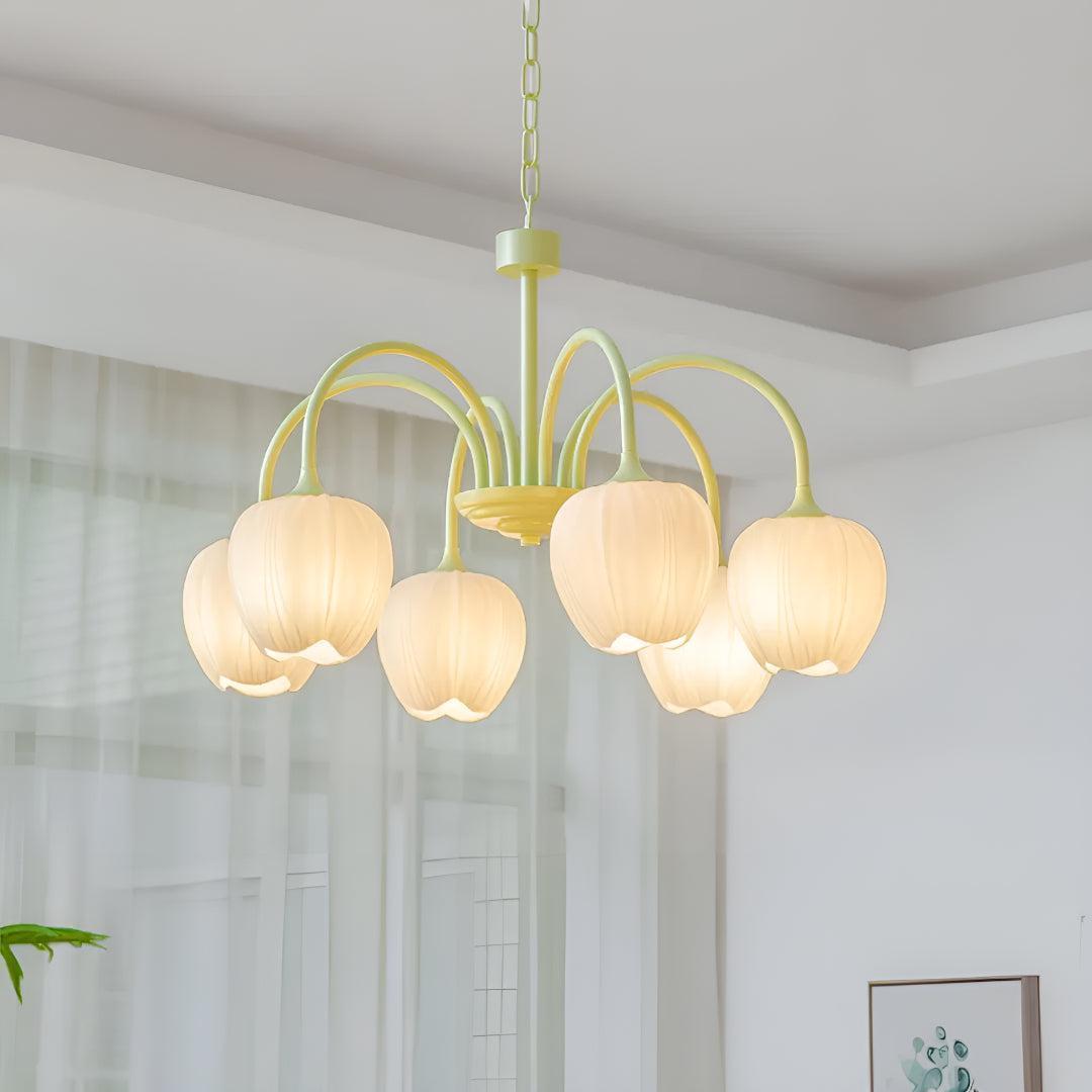 Tulip Flower Shade Design Dining Room Chandelier Light Fixture