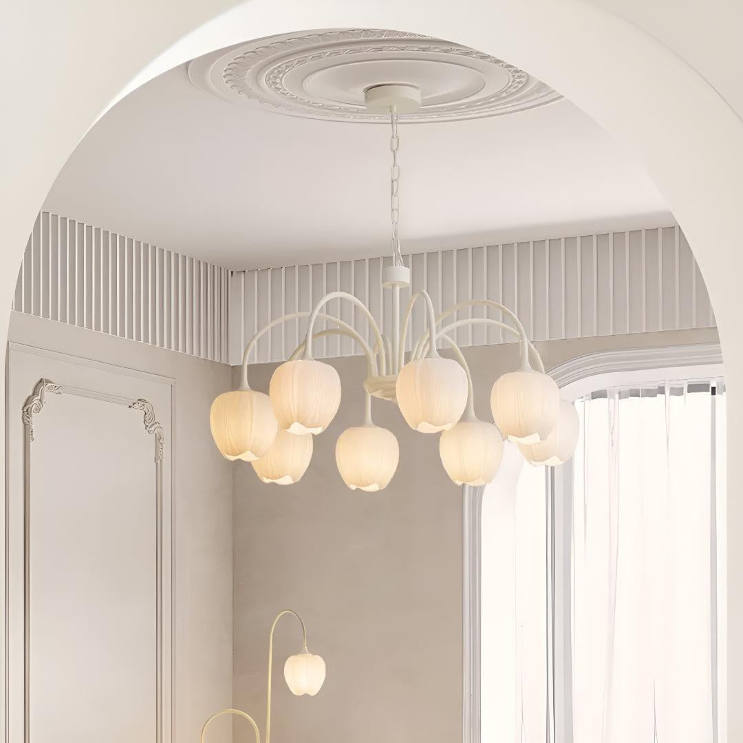 Tulip Flower Shade Design Dining Room Chandelier Light Fixture