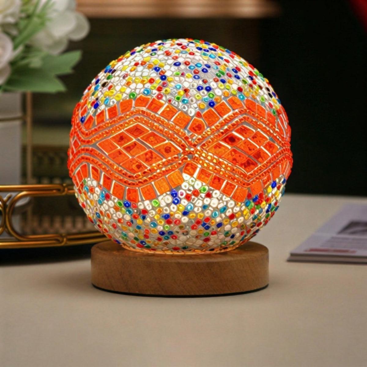 Turkish Mosaic Table Lamp With Boho Style Design