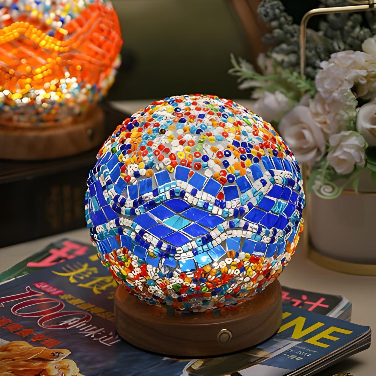 Turkish Mosaic Table Lamp With Boho Style Design