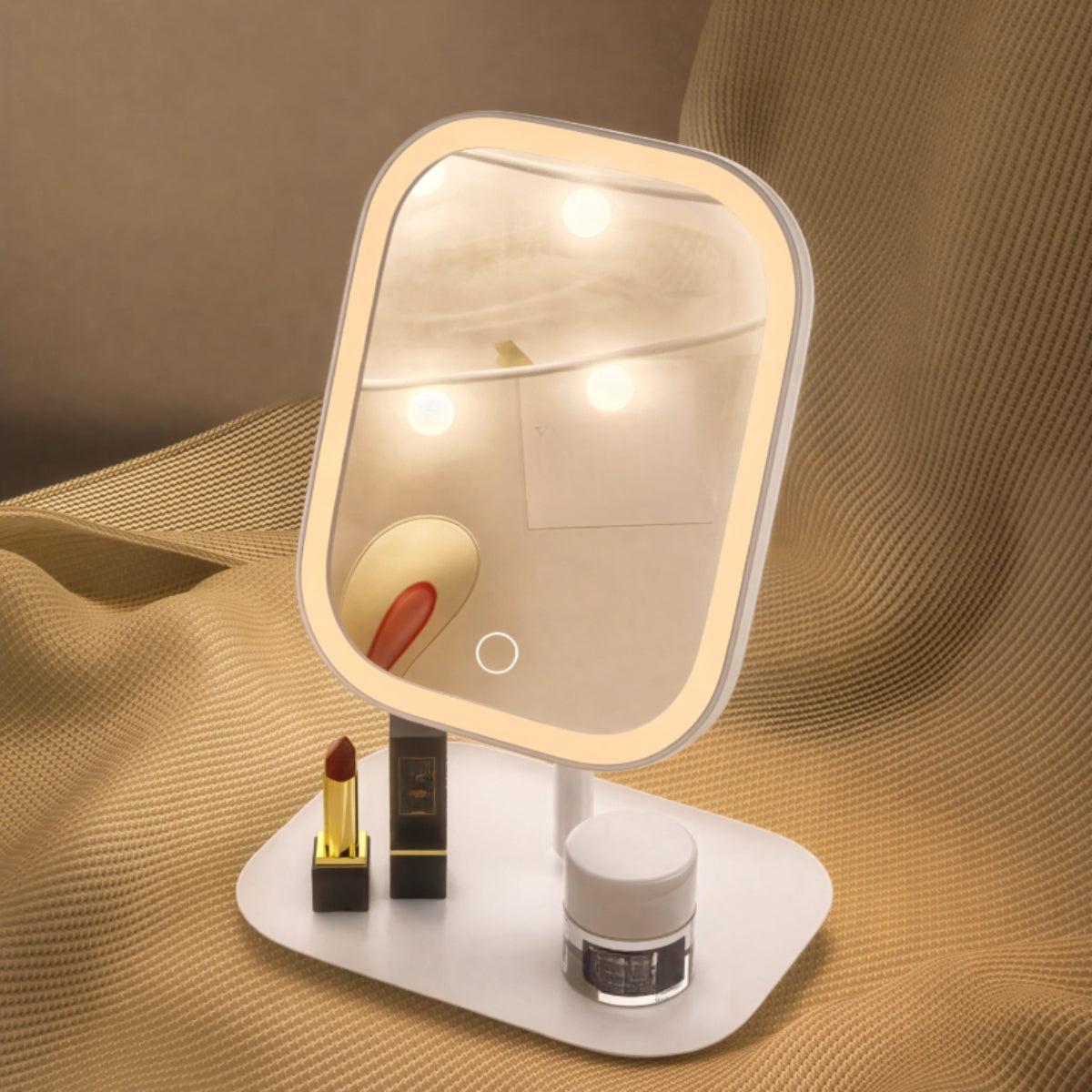 Vanity Mirror With Light And Rotating Mount For Makeup