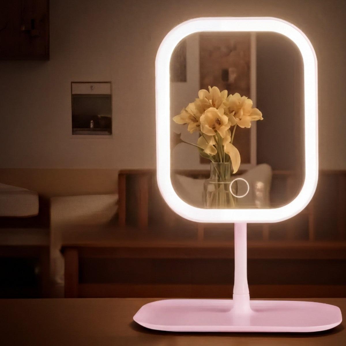 Vanity Mirror With Light And Rotating Mount For Makeup