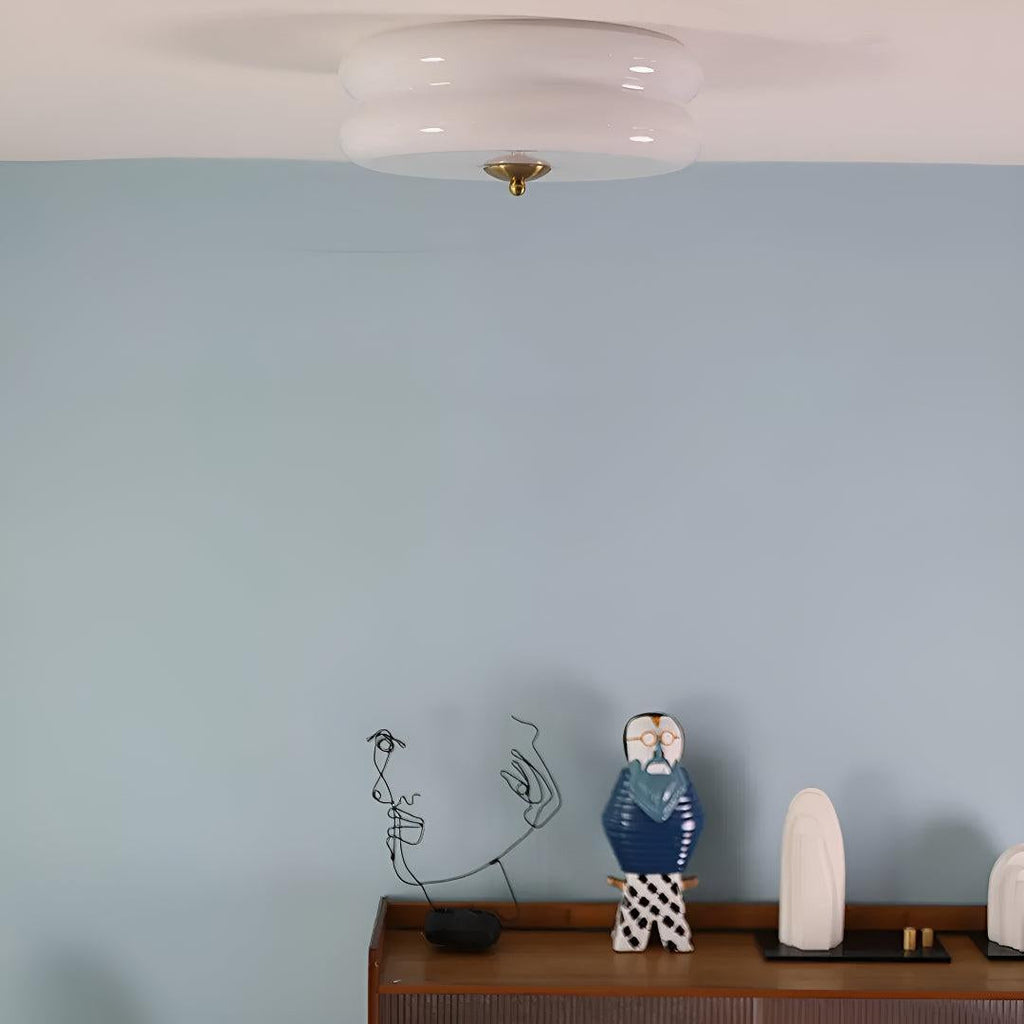Vintage Flush Mount Art Deco Ceiling Light Fixture With Layered Design