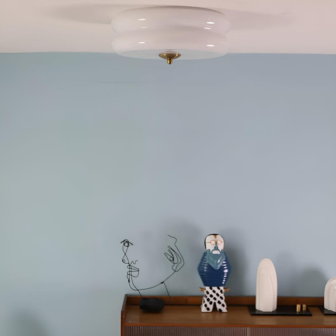 Vintage Flush Mount Art Deco Ceiling Light Fixture With Layered Design