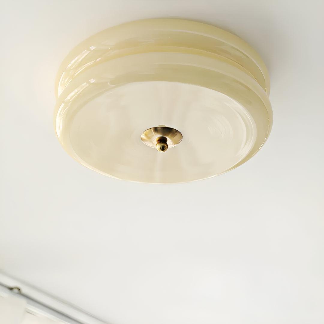 Vintage Flush Mount Art Deco Ceiling Light Fixture With Layered Design