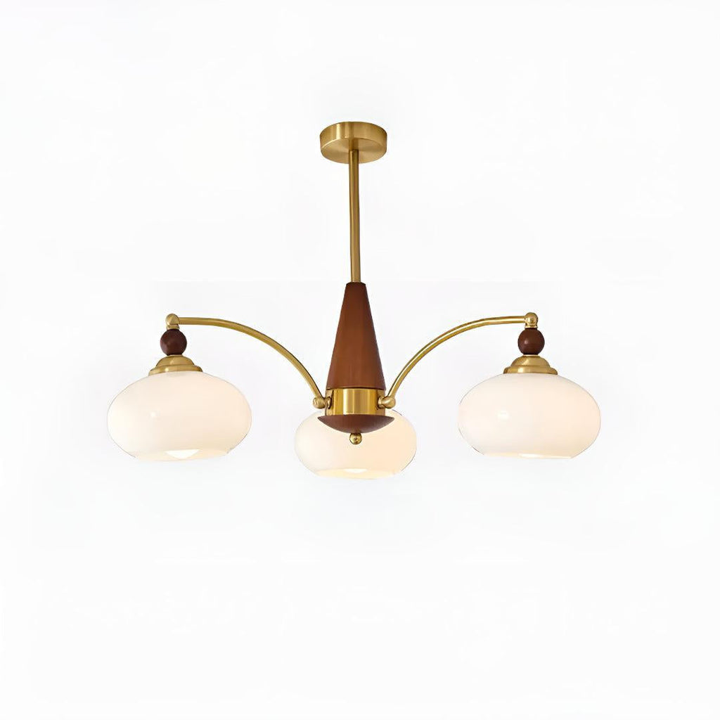Vintage Mid Century Dining Room Chandelier With Retro Glass Shades