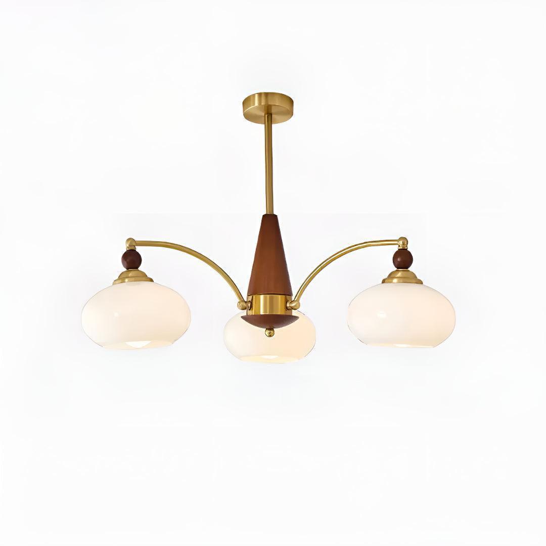 Vintage Mid Century Dining Room Chandelier With Retro Glass Shades