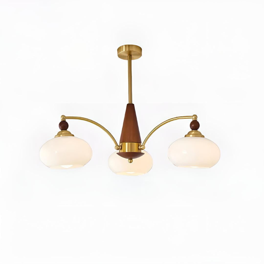 Vintage Mid Century Dining Room Chandelier With Retro Glass Shades
