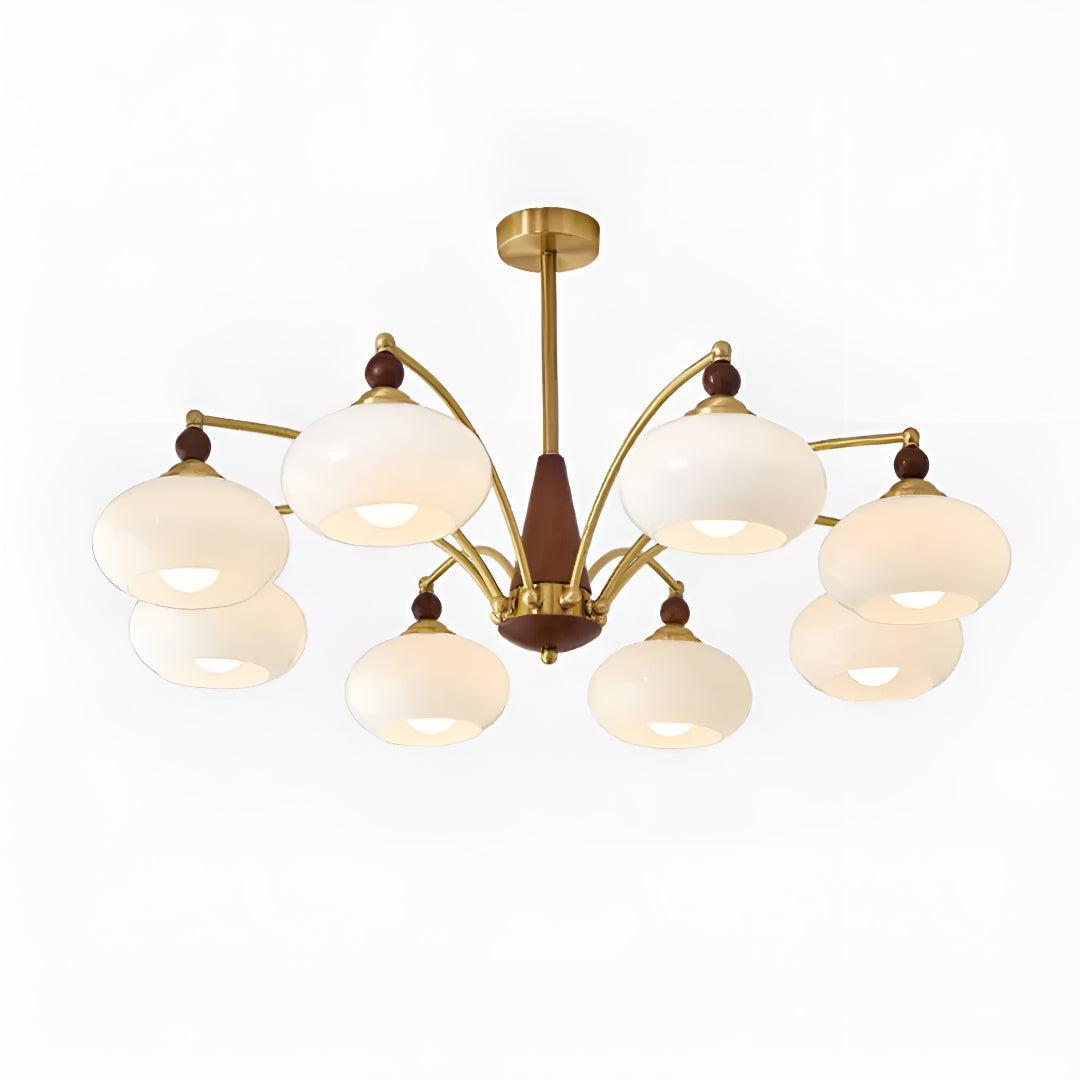 Vintage Mid Century Dining Room Chandelier With Retro Glass Shades