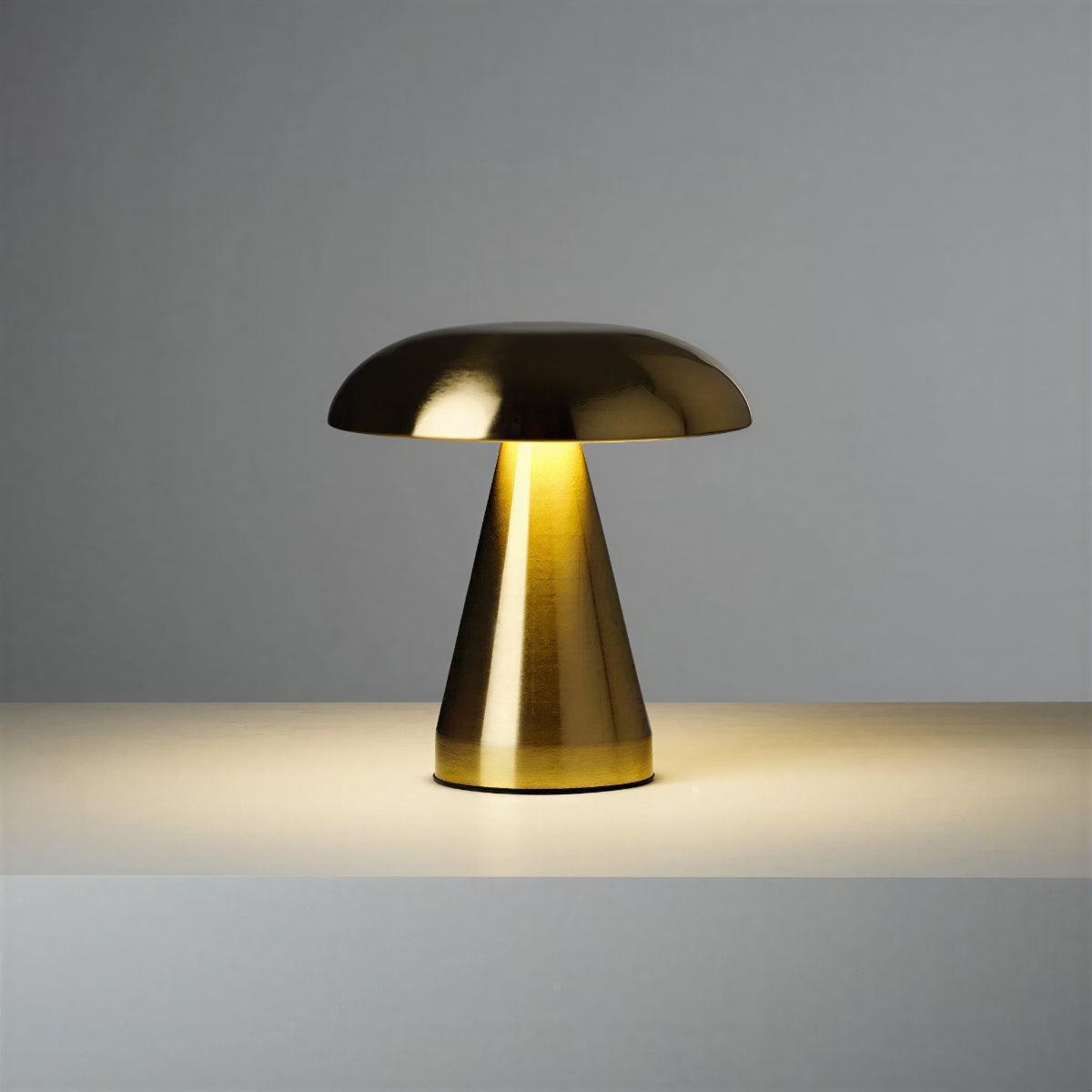 Vintage Mushroom Table Lamp With Retro Illumination And Rechargeable Cordless Design