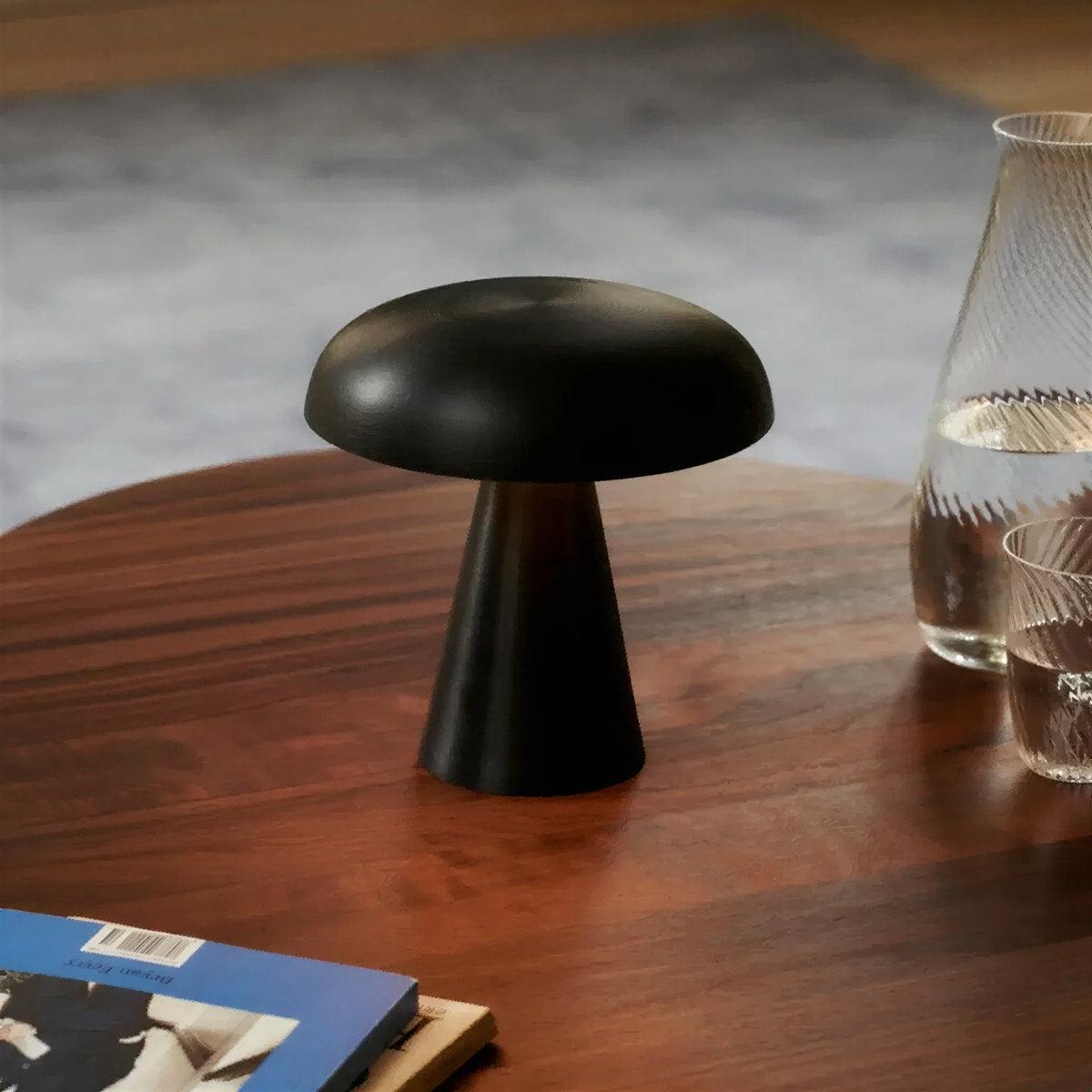 Vintage Mushroom Table Lamp With Retro Illumination And Rechargeable Cordless Design