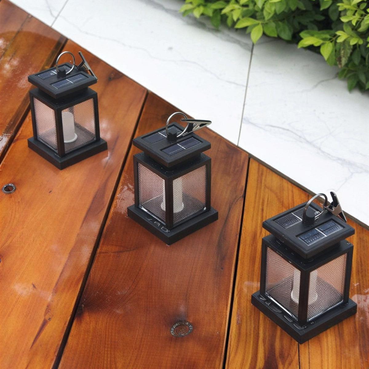 Vintage Solar Powered Outdoor Hanging Lantern For Pathway Lighting