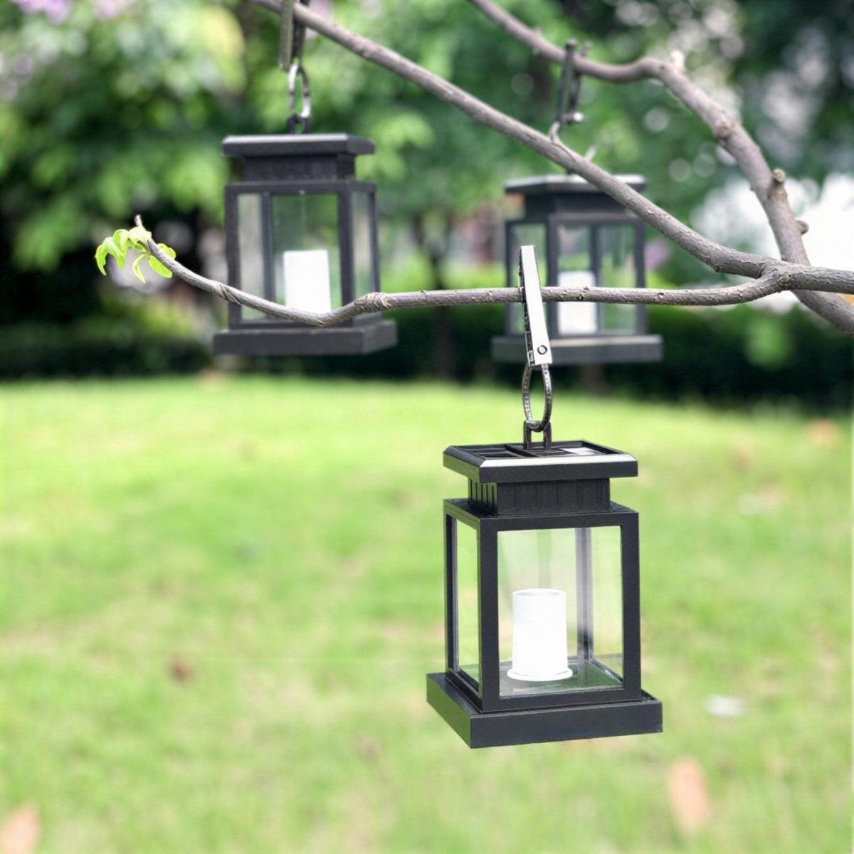 Vintage Solar Powered Outdoor Hanging Lantern For Pathway Lighting