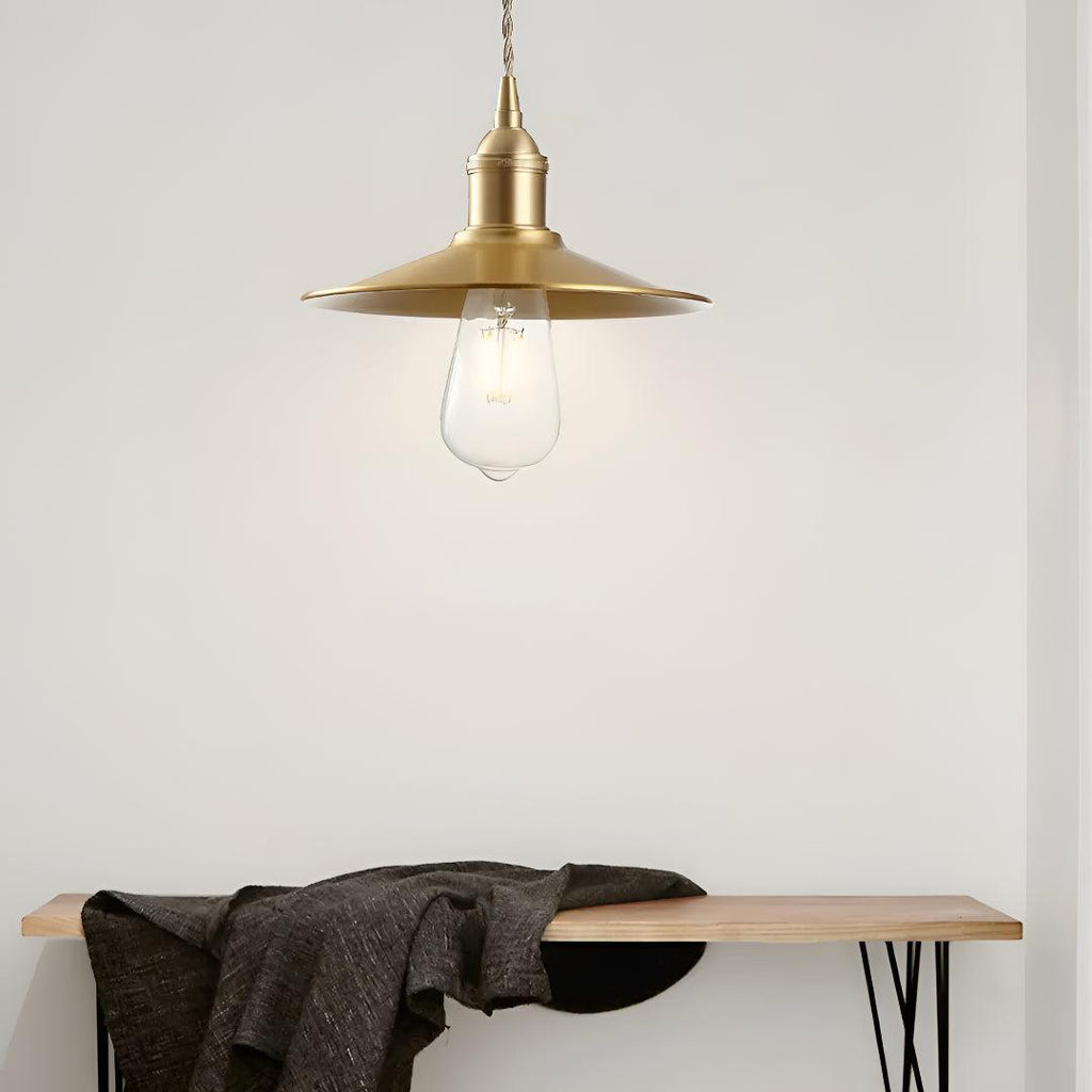 Vintage Styled Hanging Pendant Ceiling Light Fixture With Scalloped Shades