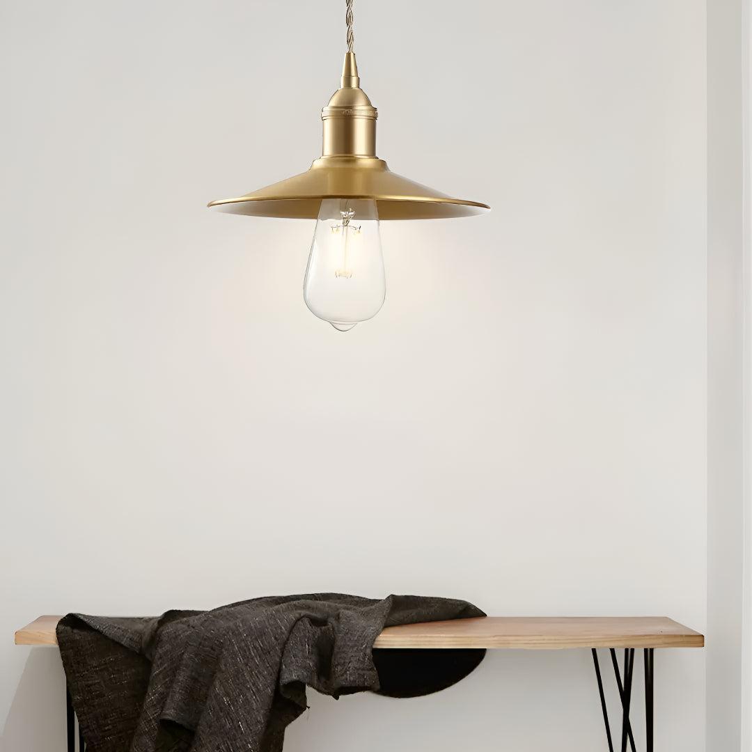 Vintage Styled Hanging Pendant Ceiling Light Fixture With Scalloped Shades