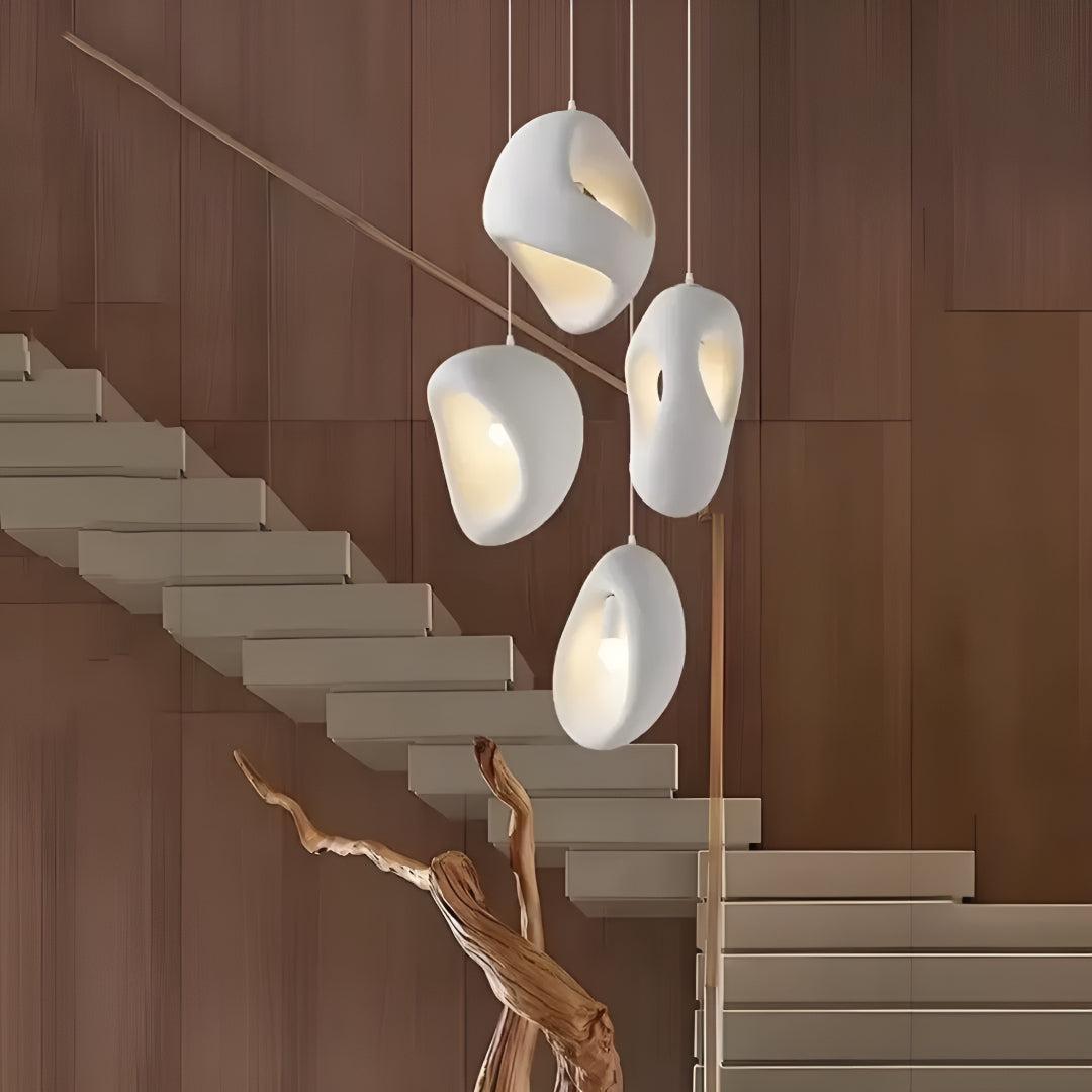 Wabi Sabi Styled Pendant Light Fixtures With Ambient Sculptural Illumination