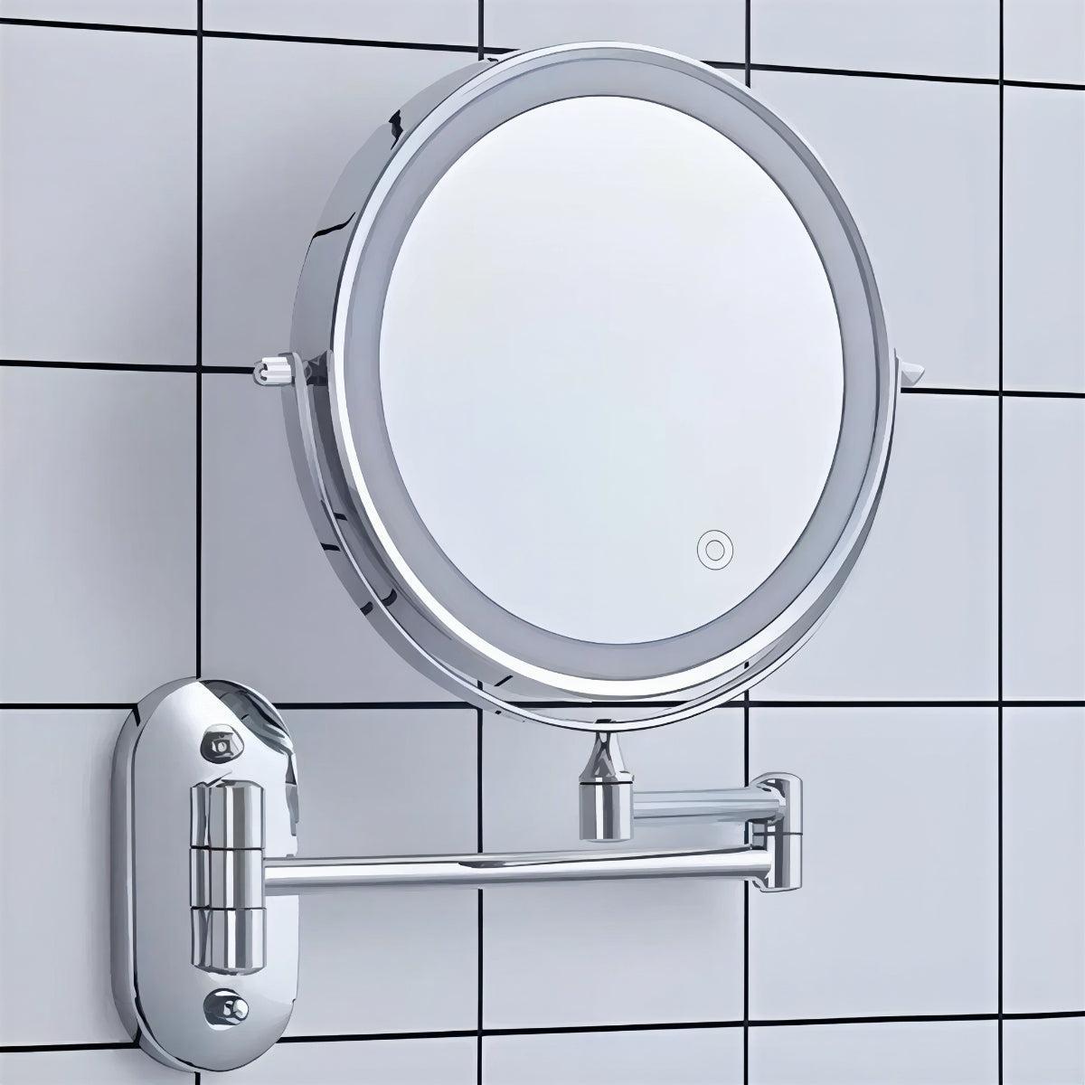 Wall Mounted Magnifying LED Makeup Vanity Mirror With Rechargeable Backlight