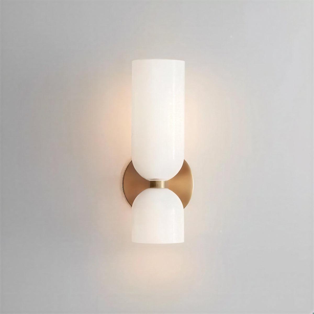 Wall Sconce Light Fixture With Dual Glass Shade