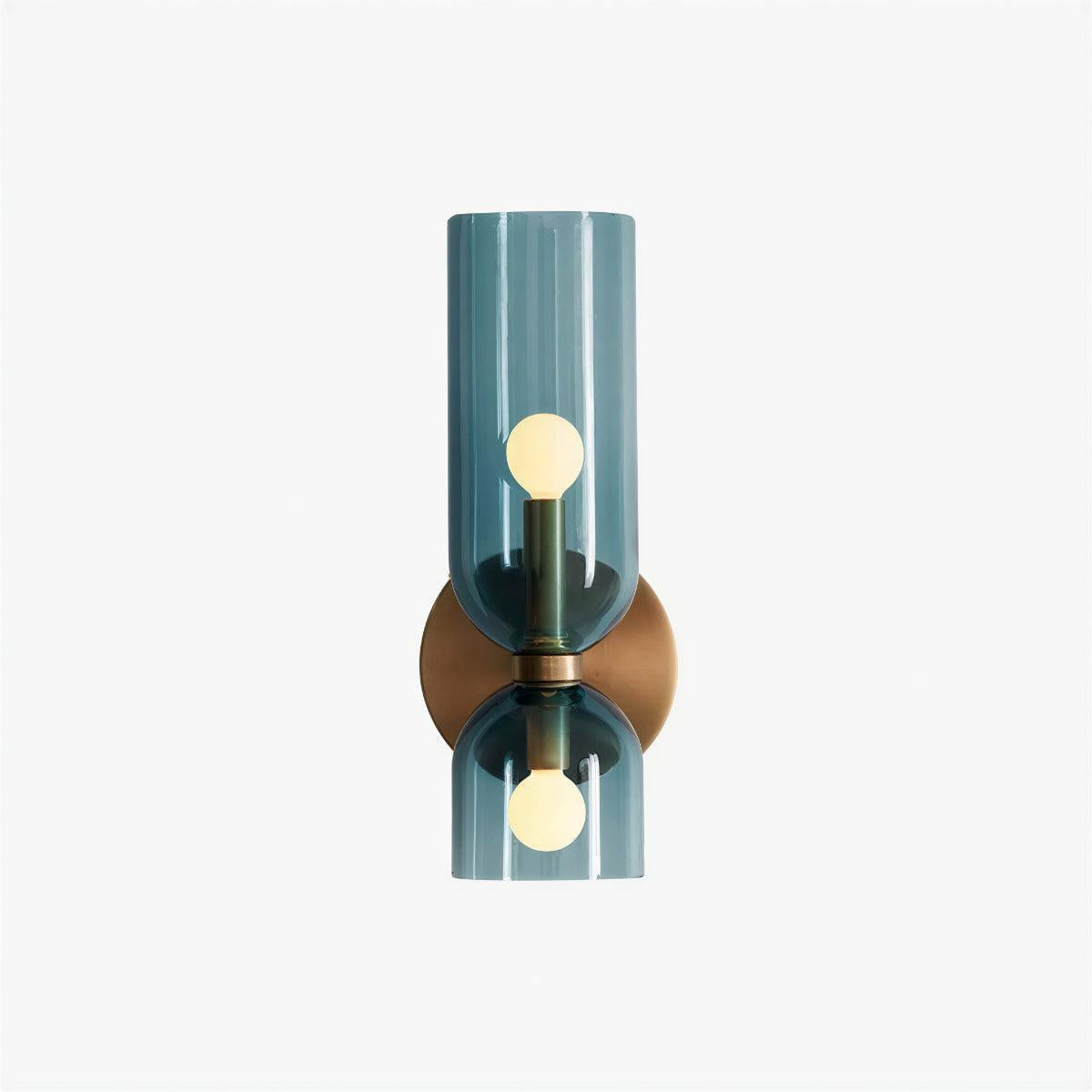 Wall Sconce Light Fixture With Dual Glass Shade