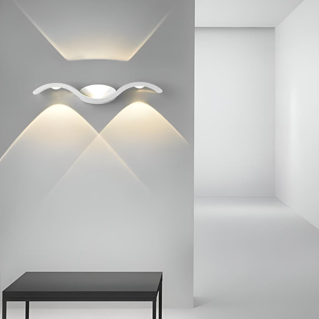 Wavey Seagull Indoor Outdoor LED Wall Light Fixture