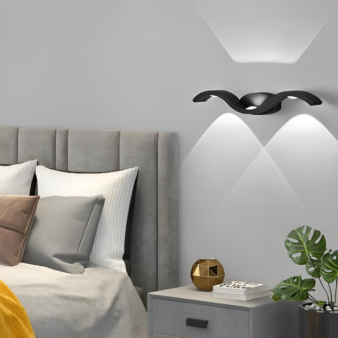 Wavey Seagull Indoor Outdoor LED Wall Light Fixture