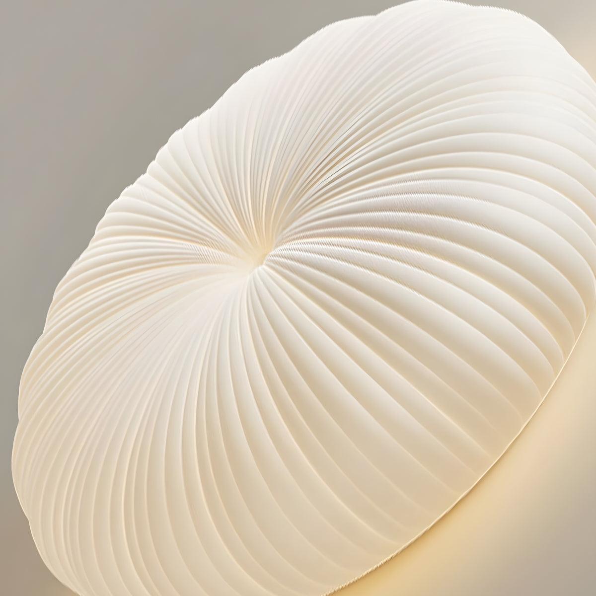 White Radial Pleated Donut Ceiling Light Fixture With Dimmable Remote