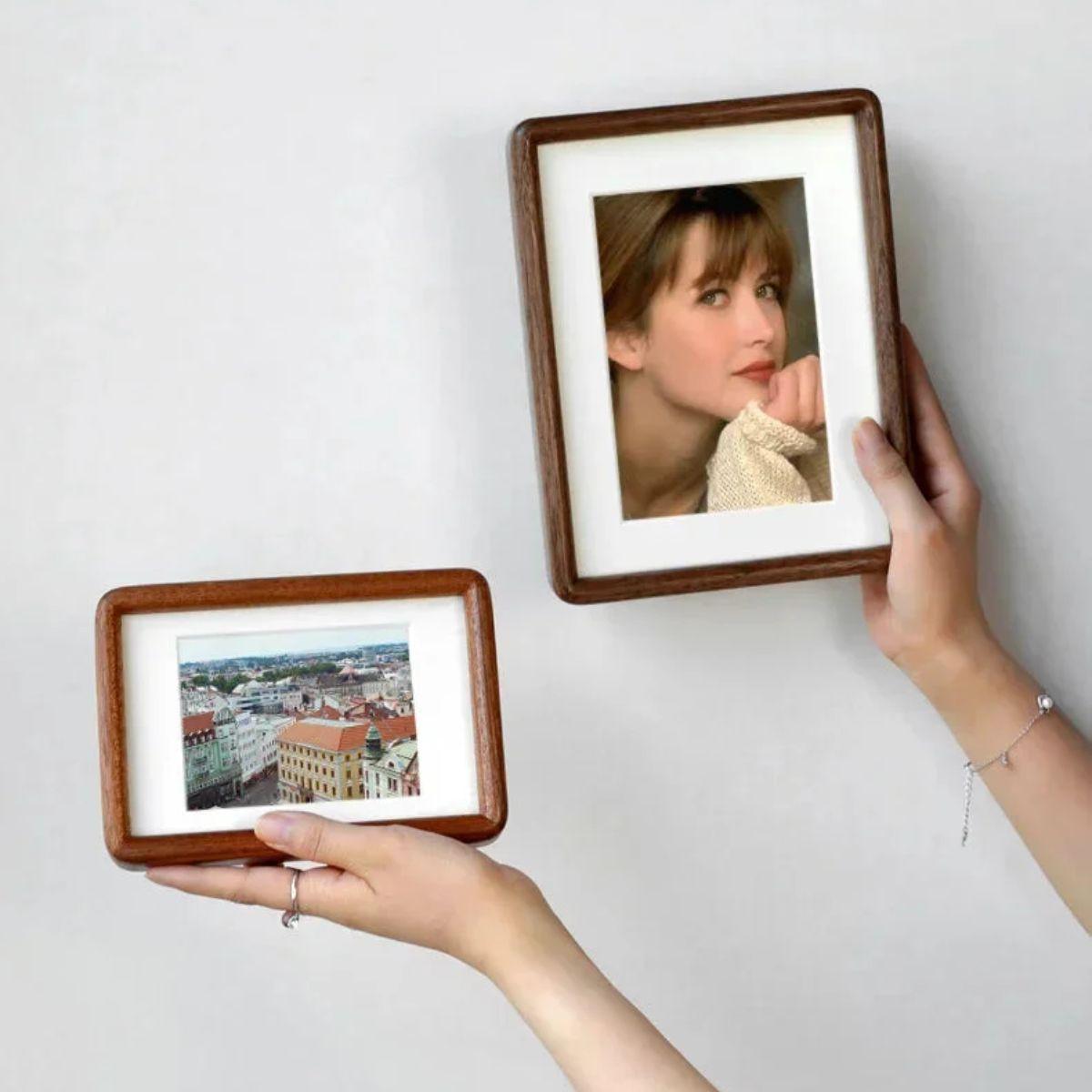 Wooden Photo Picture Display Frame With Rounded Corners